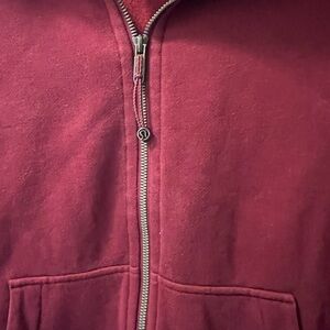 Lululemon Maroon Scuba Full-Zip Hoodie with Logo Tag